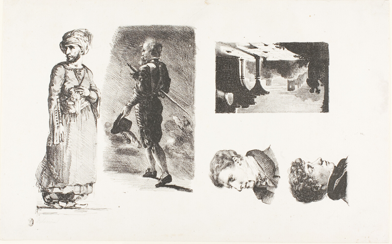 List se skicami, Eugène Delacroix