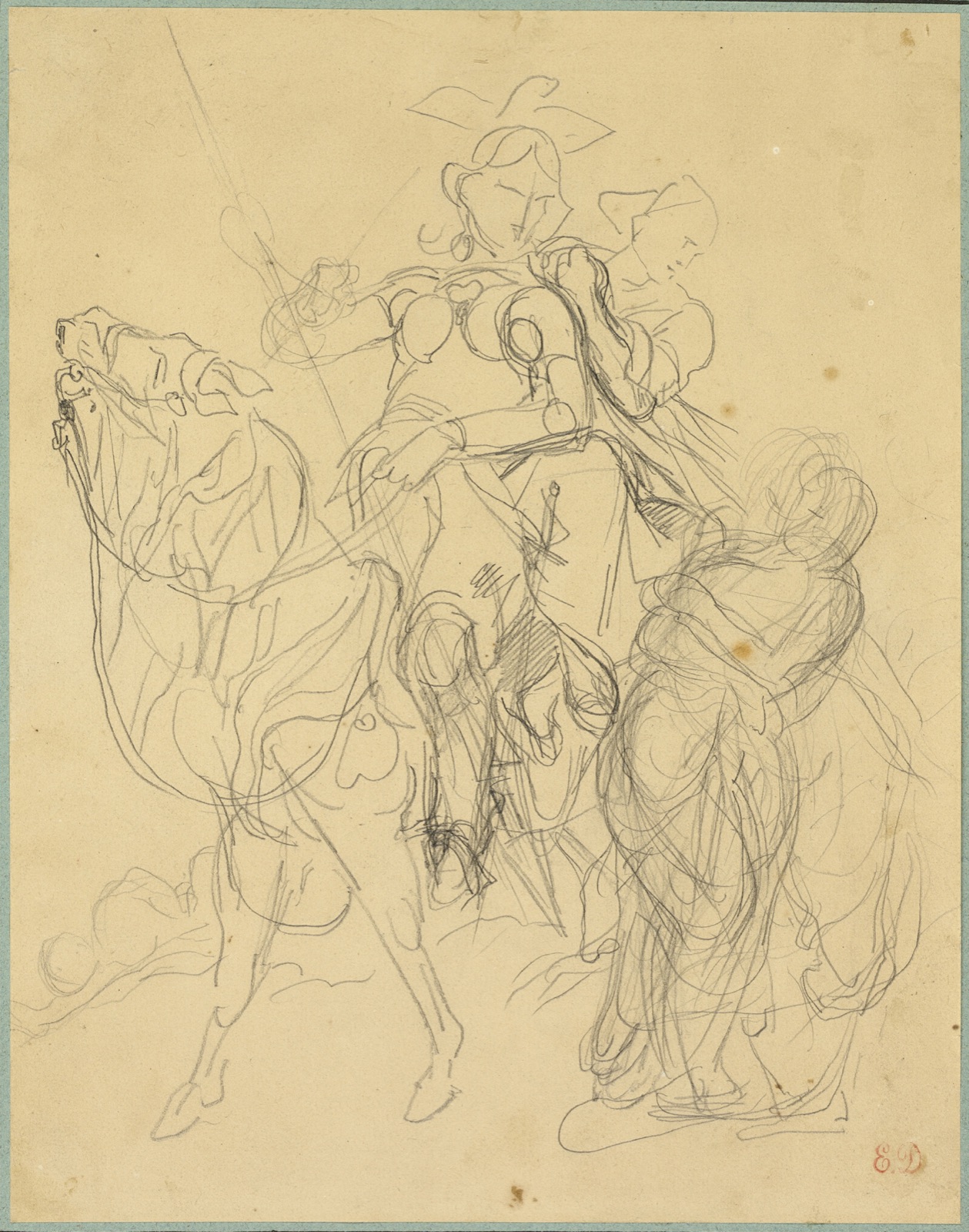 Studie k Marfise a Pinabelově paní, Eugène Delacroix
