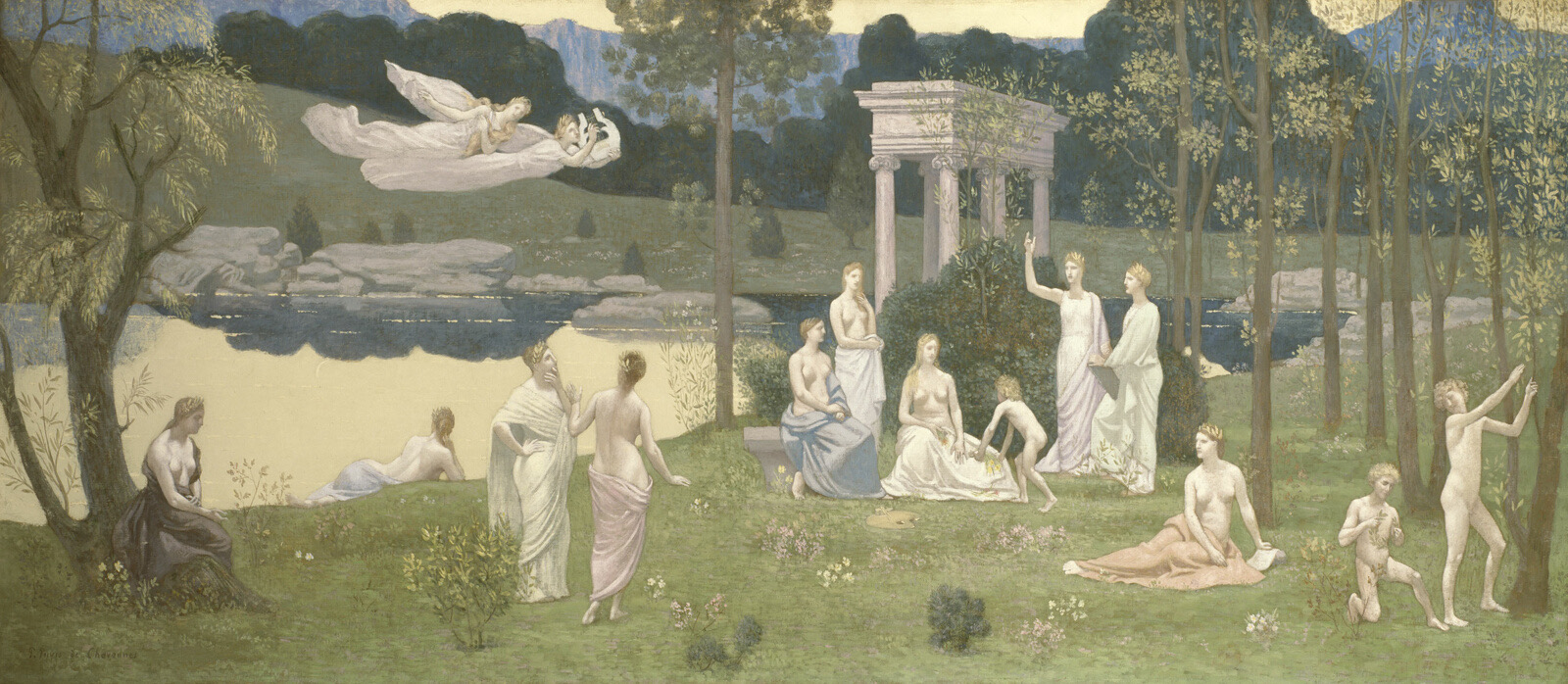 Posvátný háj, milý uměním a múzám, Pierre Puvis de Chavannes