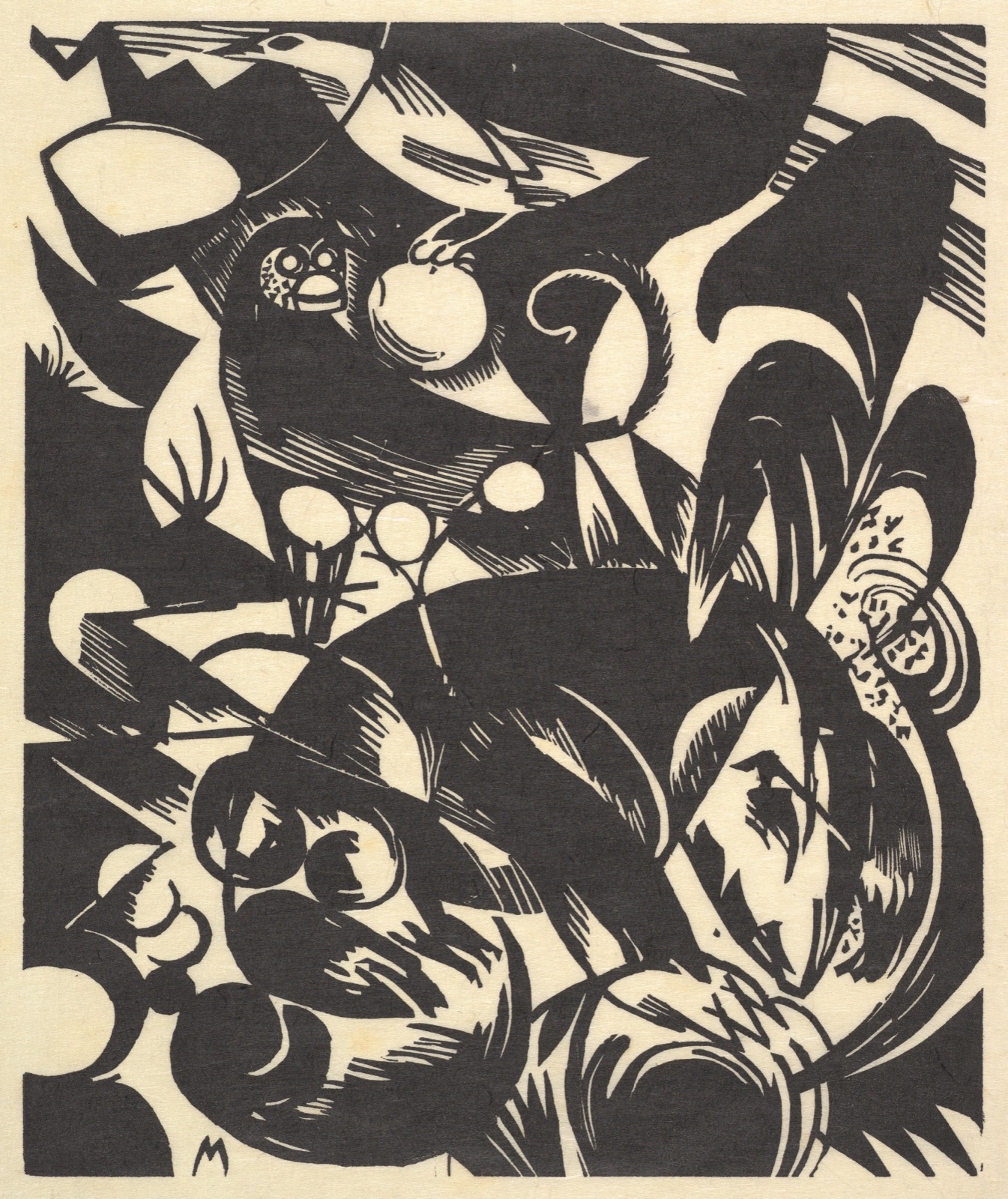 Stvoření I z alba „Nová evropská grafika, album III: Němečtí umělci“ [Schöpfungsgeschichte I z alba Neue Europäische Graphik III: Deutsche Künstler], Franz Marc