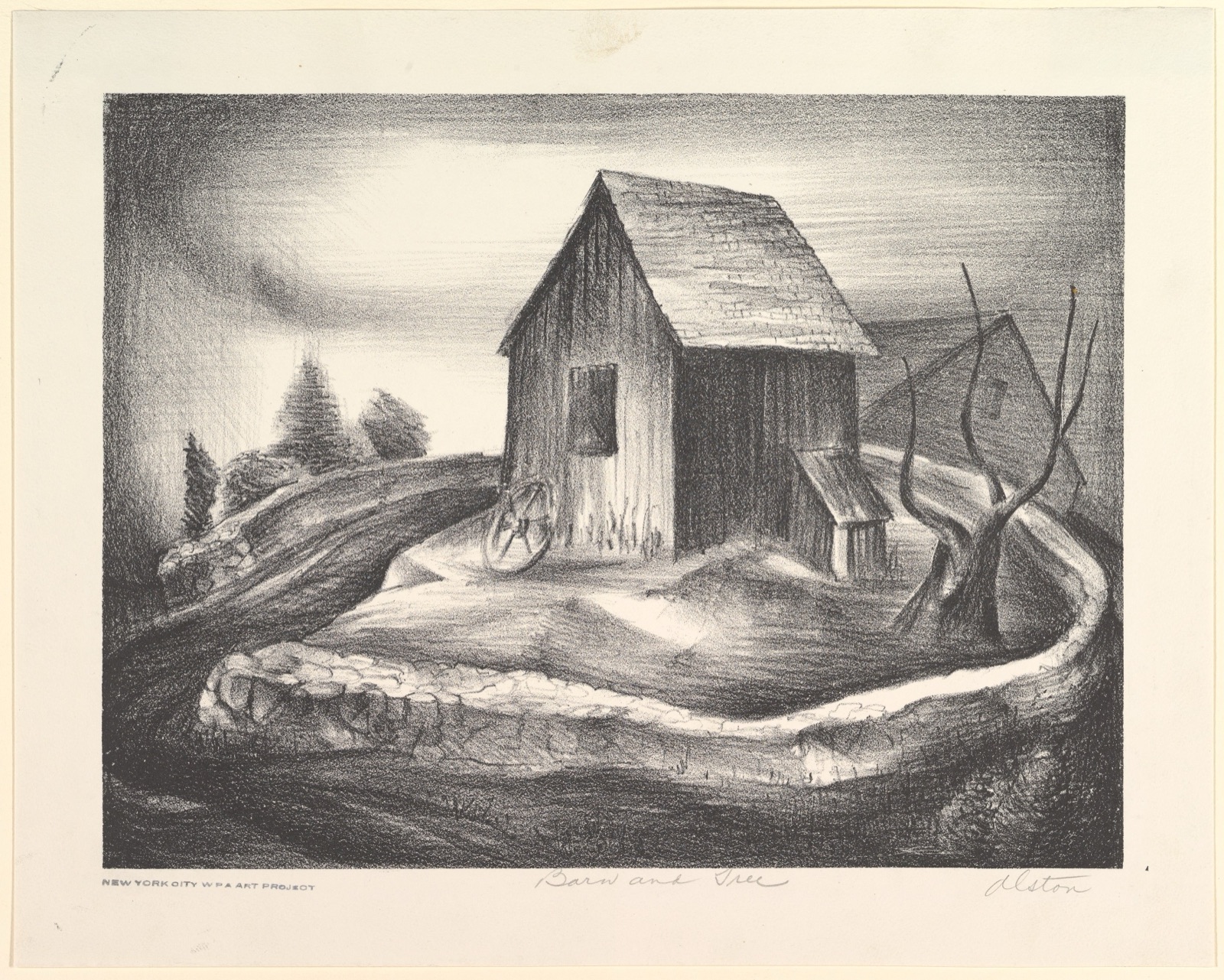 Stodola a strom, Charles Henry Alston