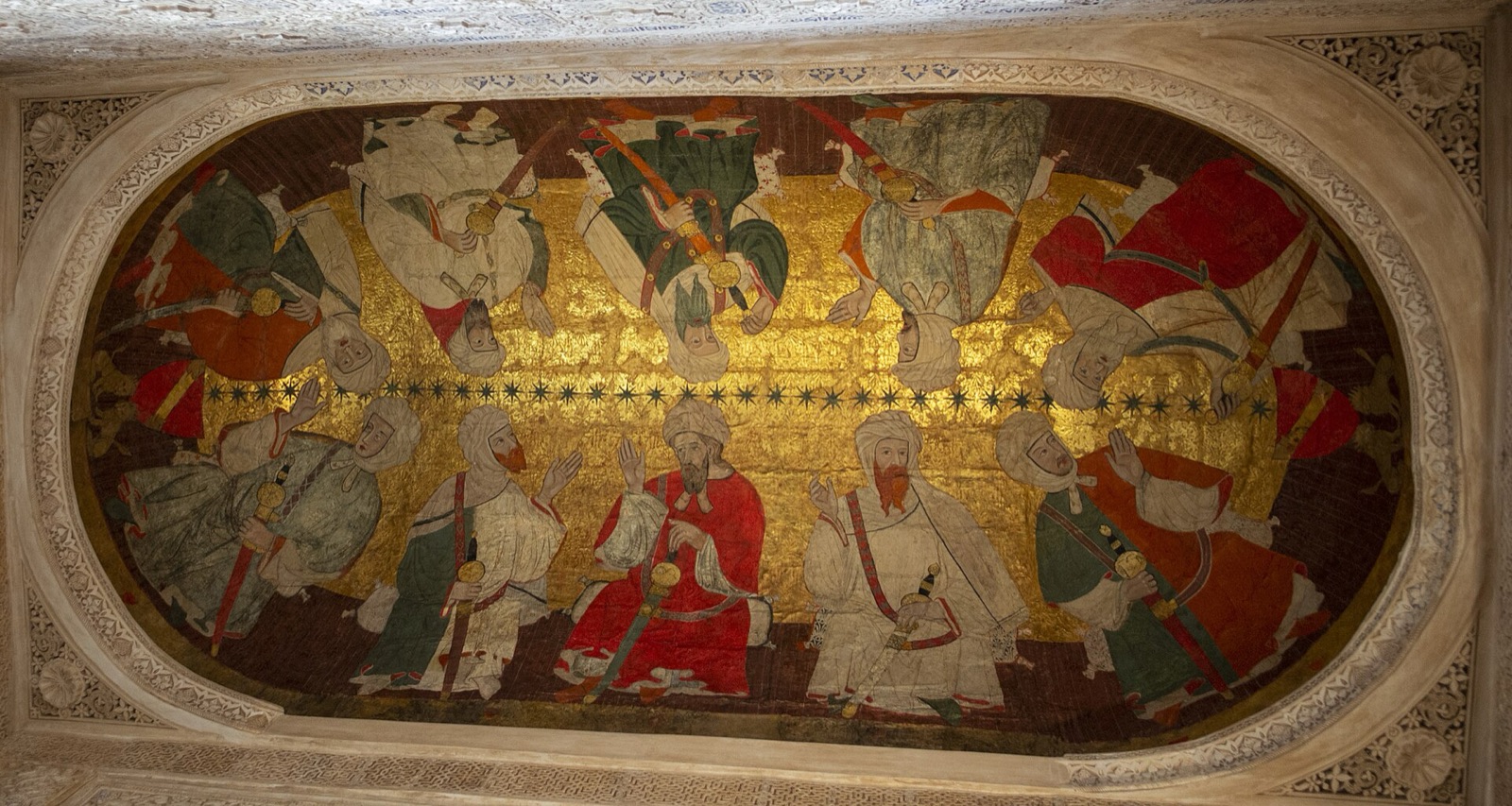 Deset vládců, stropní malba v Sále králů, neznámí malíři nasrovského dvora