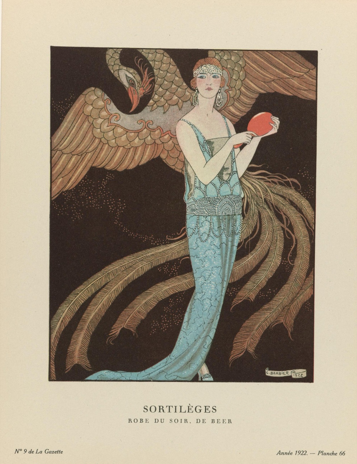 Gazette du Bon Ton, 1922 – č. 9: Sortilèges / Robe du soir, de Beer, George Barbier (podle návrhu)