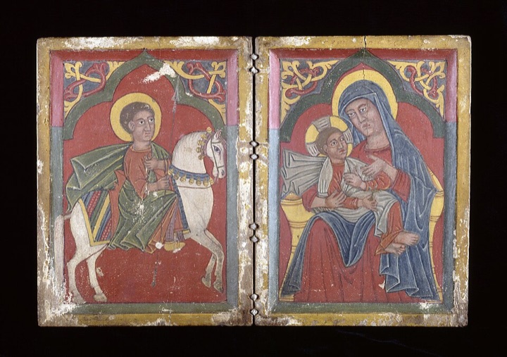 Diptych se svatým Jiřím a Marií s dítětem, neznámý etiopský malíř