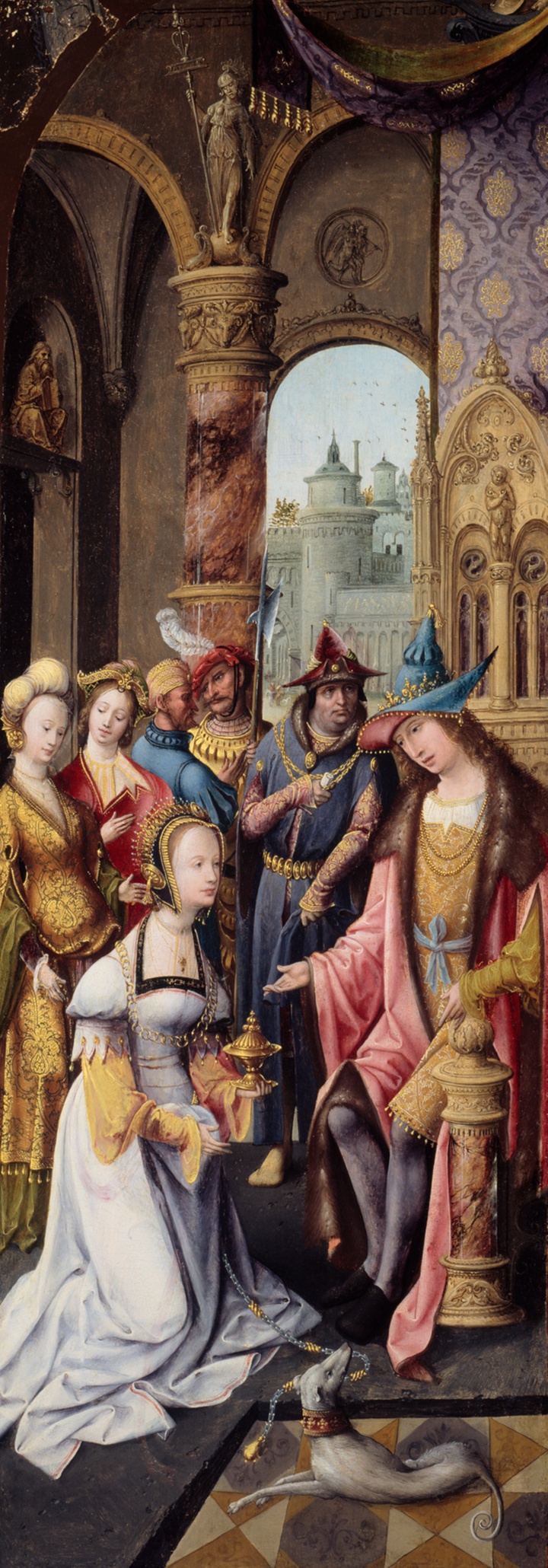 Král Šalomoun přijímá královnu ze Sáby, Master of the Antwerp Adoration Group