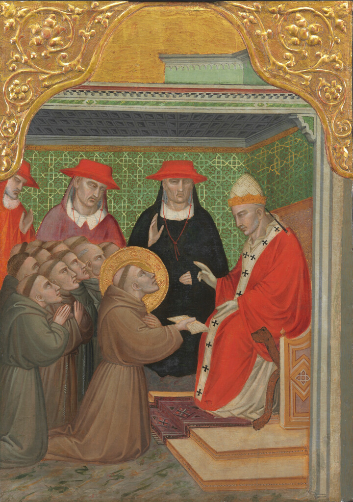 Svatý František před papežem (Schválení františkánské řehole), Spinello Aretino