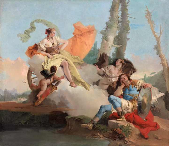 Armida nachází spícího Rinalda, Giovanni Battista Tiepolo