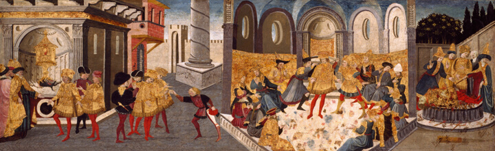 Zavraždění a pohřeb Julia Caesara, Workshop of Apollonio di Giovanni