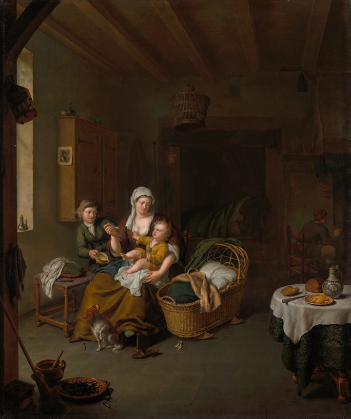 Matka krmící své dítě (Šťastná matka), Willem van Mieris
