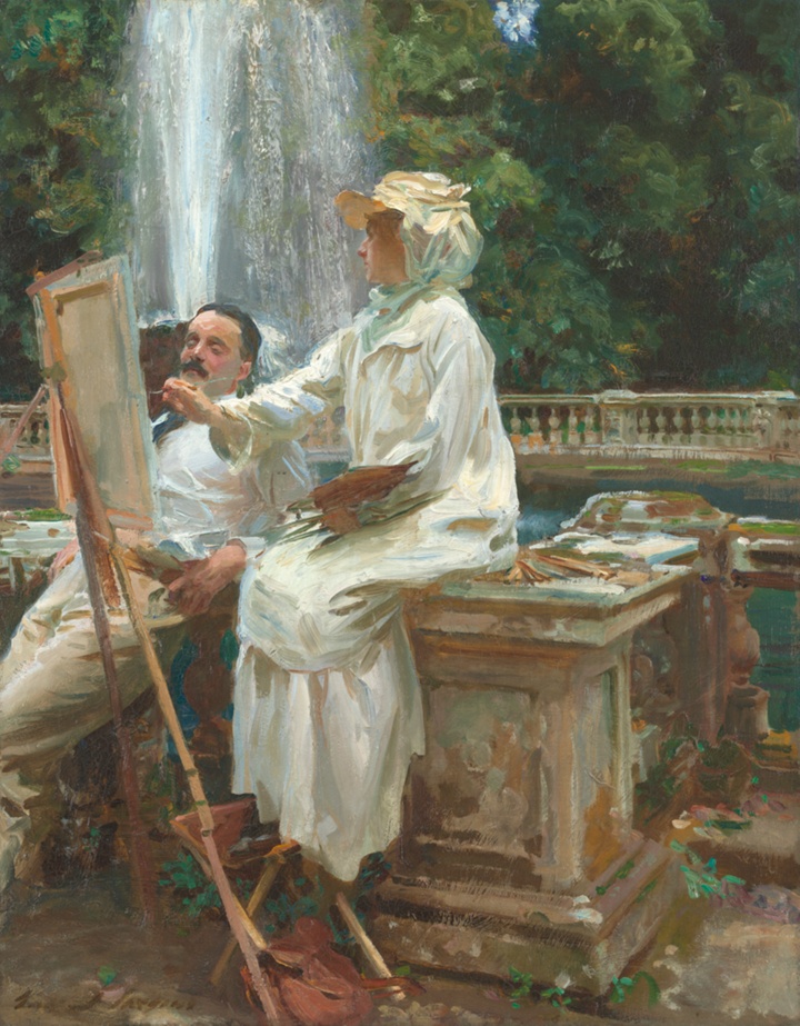 Fontána, Villa Torlonia, Frascati, Itálie, John Singer Sargent