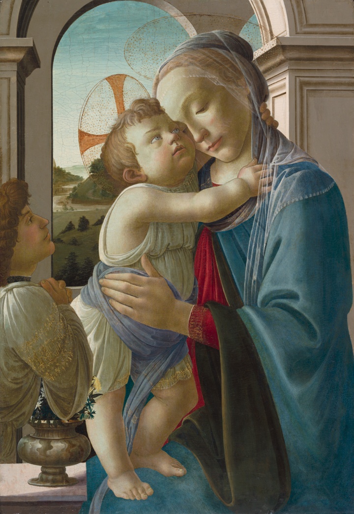 Panna Marie s dítětem a andělem, Sandro Botticelli