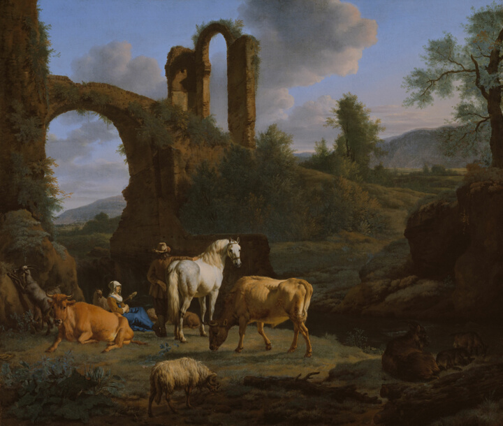 Pastorální krajina s ruinami, Adriaen van de Velde