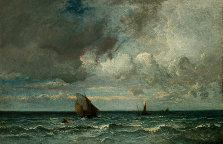 Bárky prchající před bouří, Jules Dupré