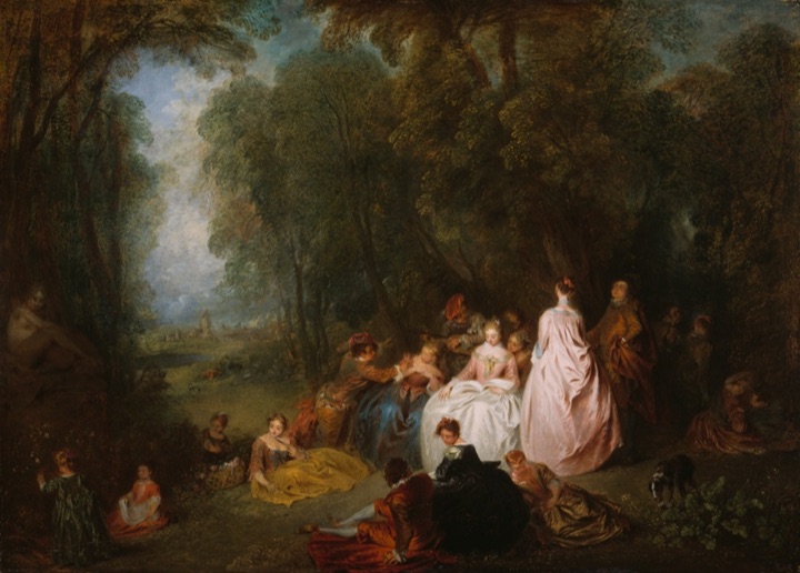 Fête champêtre (Venkovská slavnost), Jean Antoine Watteau