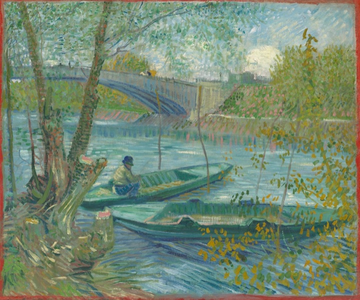 Rybolov na jaře, Pont de Clichy (Asnières), Vincent van Gogh