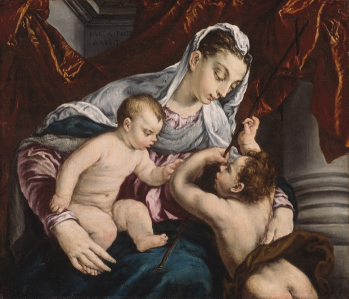Panna Marie s dítětem a malým svatým Janem Křtitelem, Jacopo Bassano