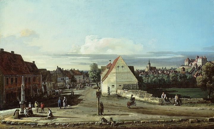 Pohled na Pirnu s pevností Sonnenstein, Bernardo Bellotto