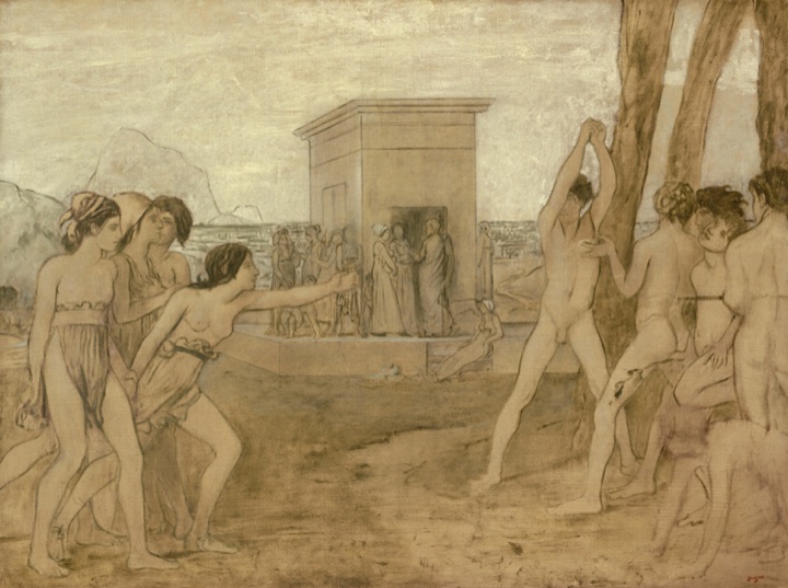 Mladé Sparťanky vyzývající chlapce, Edgar Degas