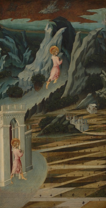 Svatý Jan Křtitel odchází na poušť, Giovanni di Paolo