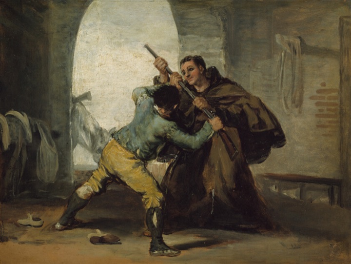 Bratr Pedro vytrhává El Maragatovi pušku, Francisco Goya
