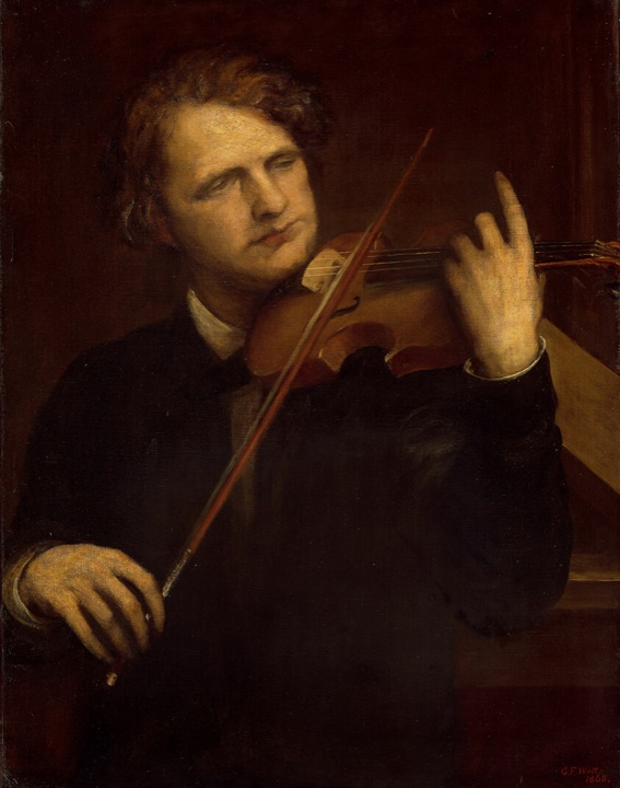 Studie při světle lampy: Herr Joachim, George Frederick Watts