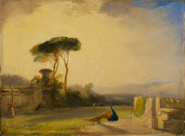 Pohled do zahrad vily u Florencie, Richard Parkes Bonington