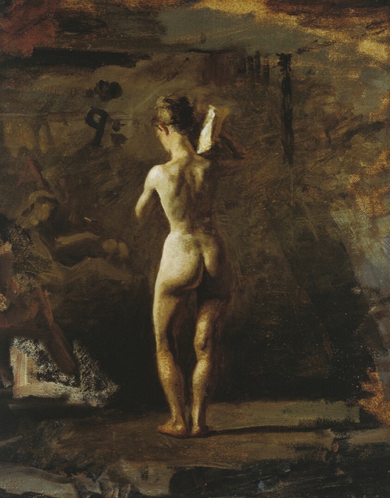 Studie k „William Rush vyřezává svou alegorickou postavu řeky Schuylkill“, Thomas Eakins