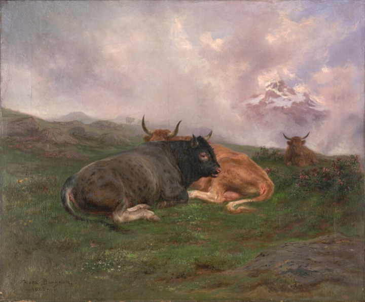Odpočívající dobytek na alpské stráni, Rosa Bonheur