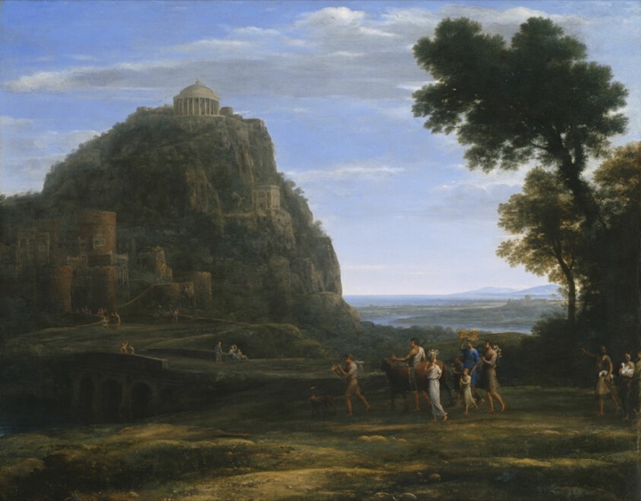 Pohled na Delfy s procesím, Claude Lorrain