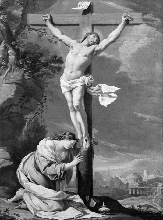 Kristus na kříži s Máří Magdalénou, Follower of Simon Vouet