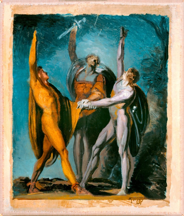 Skica k „Přísaze na Rütli“ (líc), Ženská postava (rub), Henry Fuseli