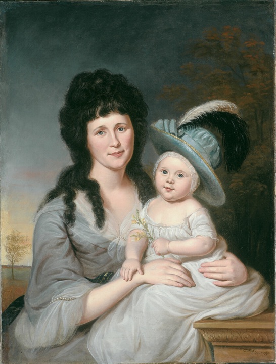 Paní John Nicholson (Hannah Duncan) a John Nicholson mladší, Charles Willson Peale
