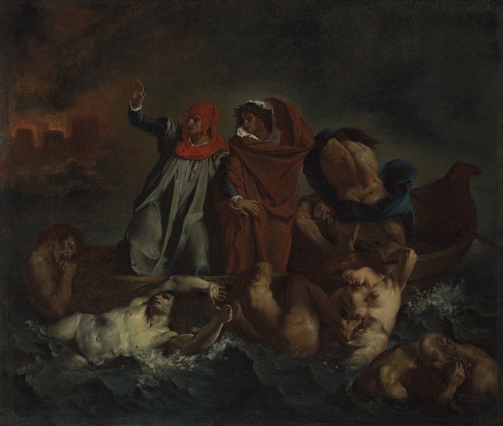 Dantova bárka, After Eugène Delacroix