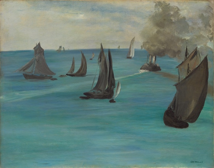 Pohled na moře, klidné počasí (Vue de mer, temps calme), Édouard Manet