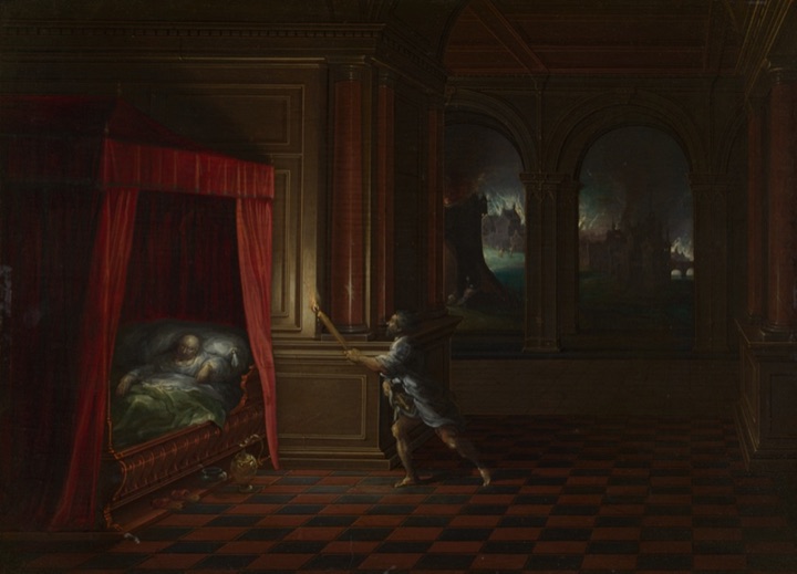 Aeneas zachraňuje Anchísa z hořící Tróje, Hendrick van Steenwijck, the Younger