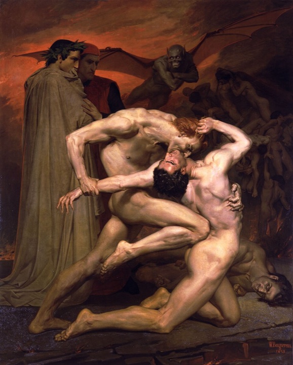 Dante a Vergilius v pekle, William-Adolphe Bouguereau