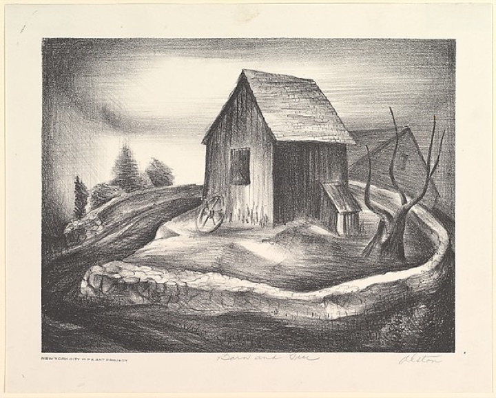 Stodola a strom, Charles Henry Alston