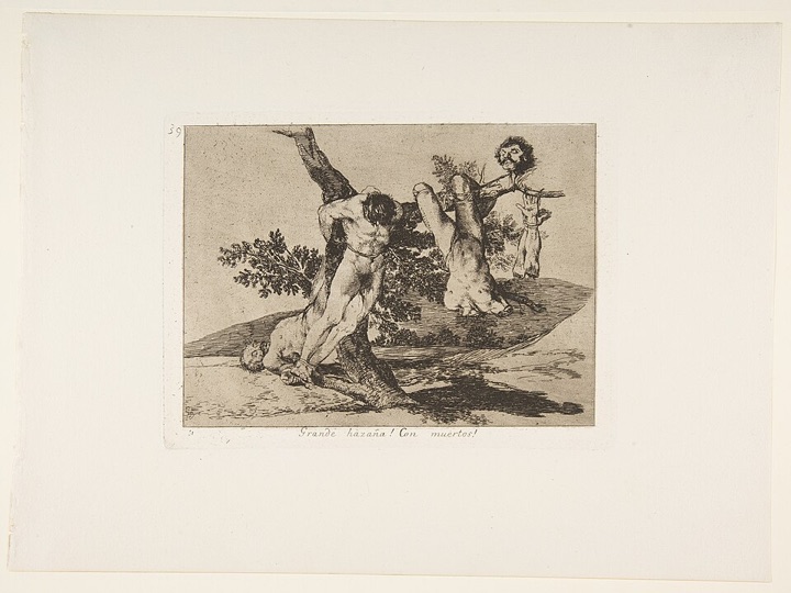 Skvělý čin! S mrtvými!, list 39 z Hrůz války, Francisco Goya