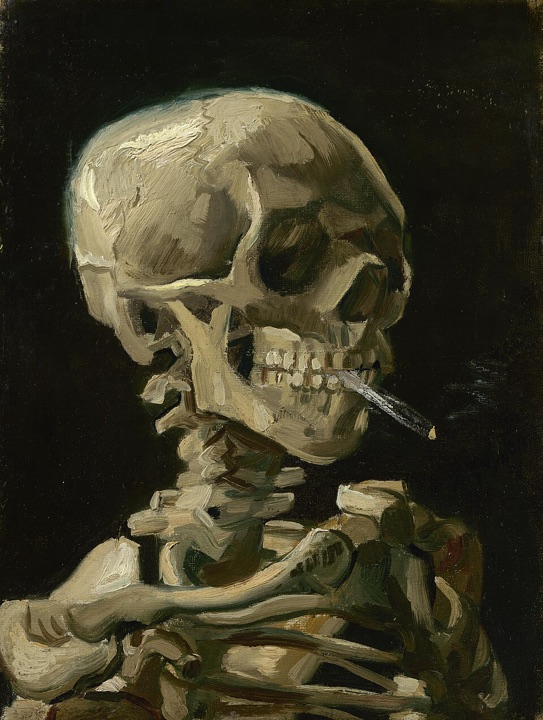 Lebka s hořící cigaretou, Vincent van Gogh
