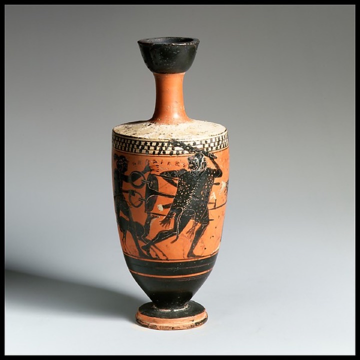 Lékythos: Héraklés a Apollón o delfskou trojnožku, Sappho Painter
