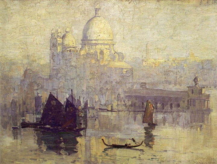 Východ slunce nad Santa Maria della Salute, Arthur Streeton