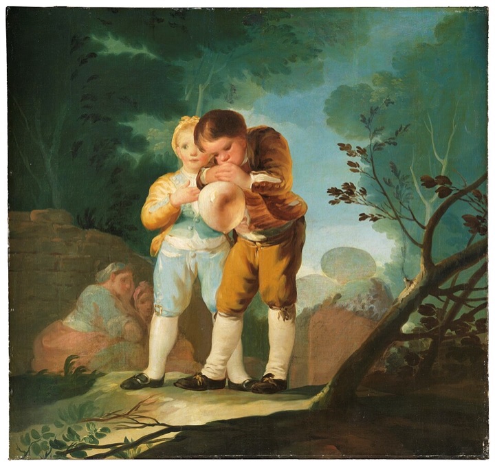 Děti nafukující měchýř, Francisco Goya