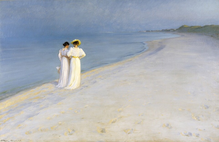 Letní večer na jižní pláži ve Skagenu, Peder Severin Krøyer