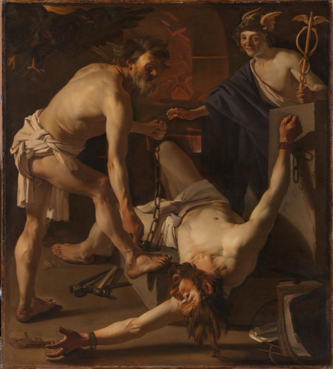 Prométheus spoutávaný Vulkánem, Dirck van Baburen