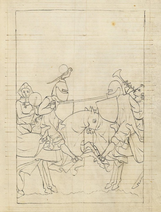 Turnajová scéna, Manesseho kodex, fol. 196r, Mistr Manesseho kodexu (přídavný malíř III)