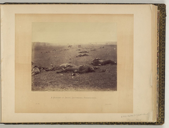 Sklizeň smrti, Gettysburg, Timothy H. O’Sullivan (negativ), Alexander Gardner (pozitiv)