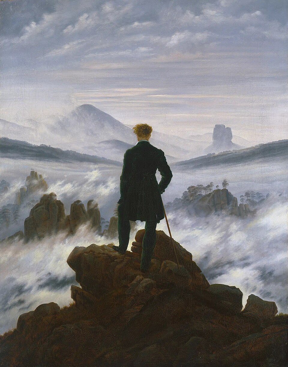 Poutník nad mořem mlhy, Caspar David Friedrich